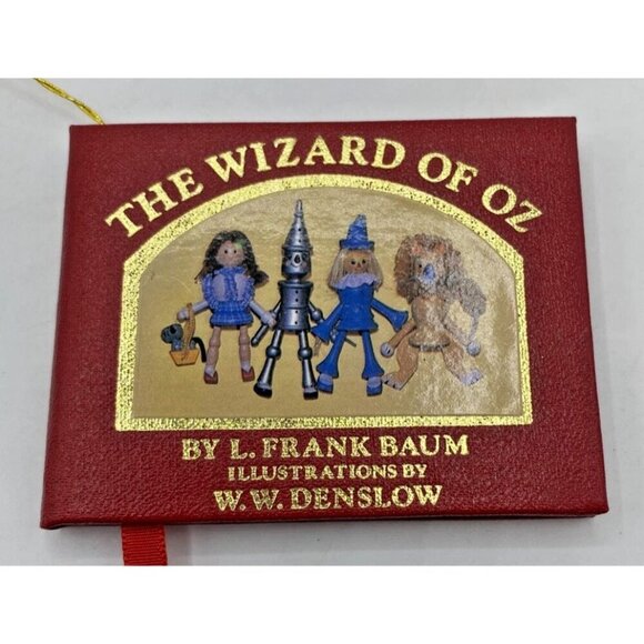 Vintage Kurt Adler Christmas Ornament The Wizard of Oz Mini Book 1984 Red Gold - Picture 7 of 13